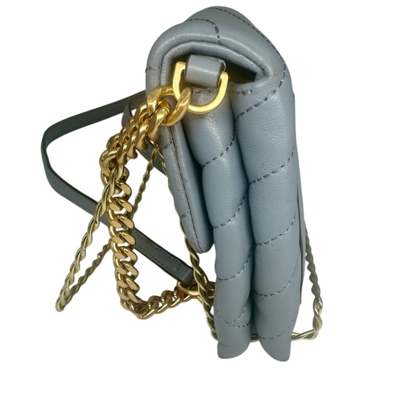 Tory Burch Kira Chevron Chain Wallet Crossbody | Cloud Blue - Picture 7 of 16